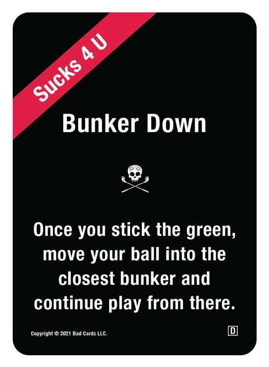 bad cards for good golfers card game