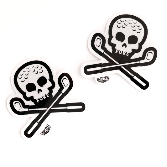 skull golf sticker